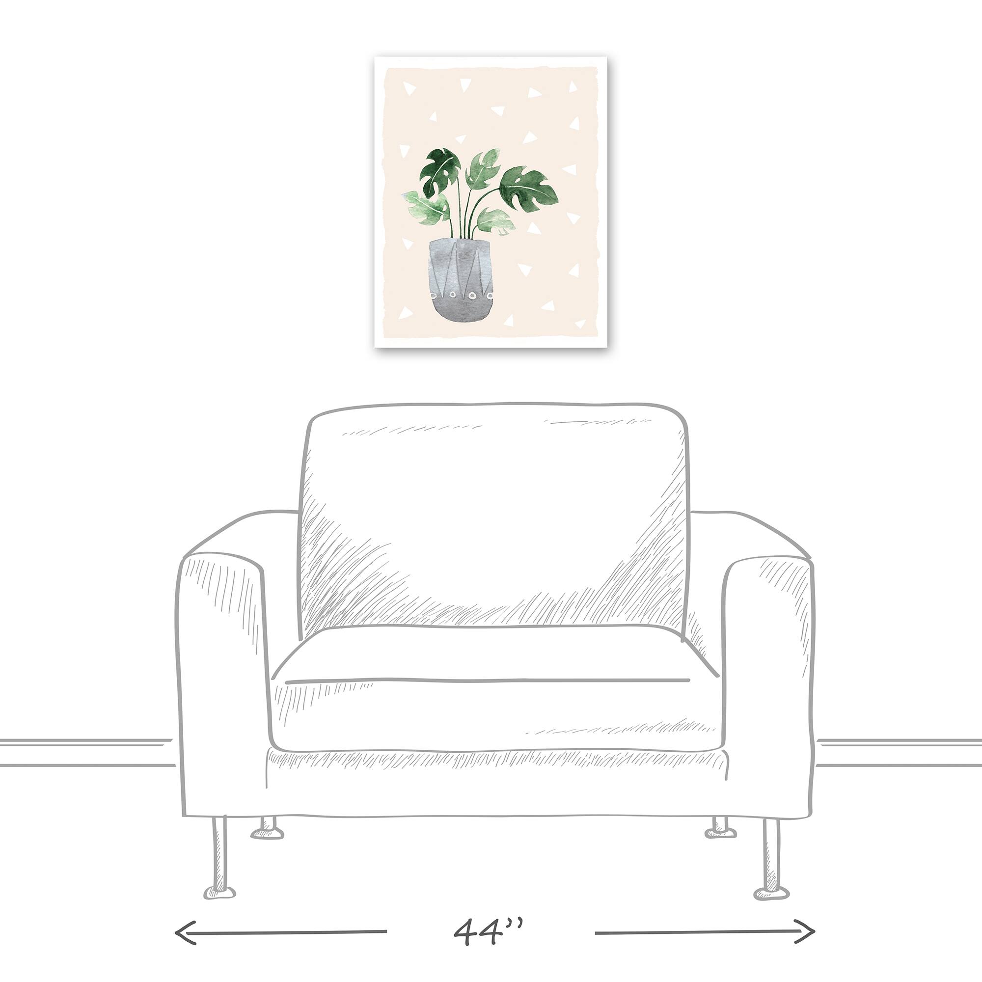 Designs Direct Monstera Triangle Pattern Canvas Wall Art